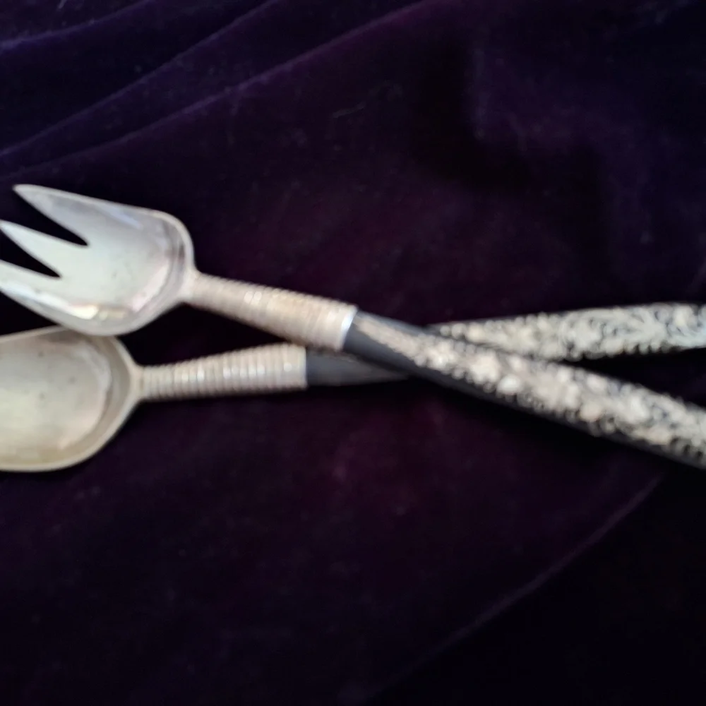 Silver and Black Serving Utensils